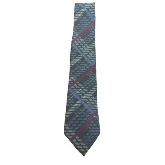 608. Yves Saint Laurent Blue/Purple Neck Tie - Classic Style - Picture 2 of 8